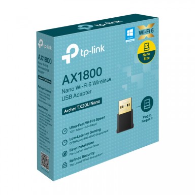 Adaptor USB Wireless TP-LINK Archer TX20U Nano Dual-Band WiFi 6, negru